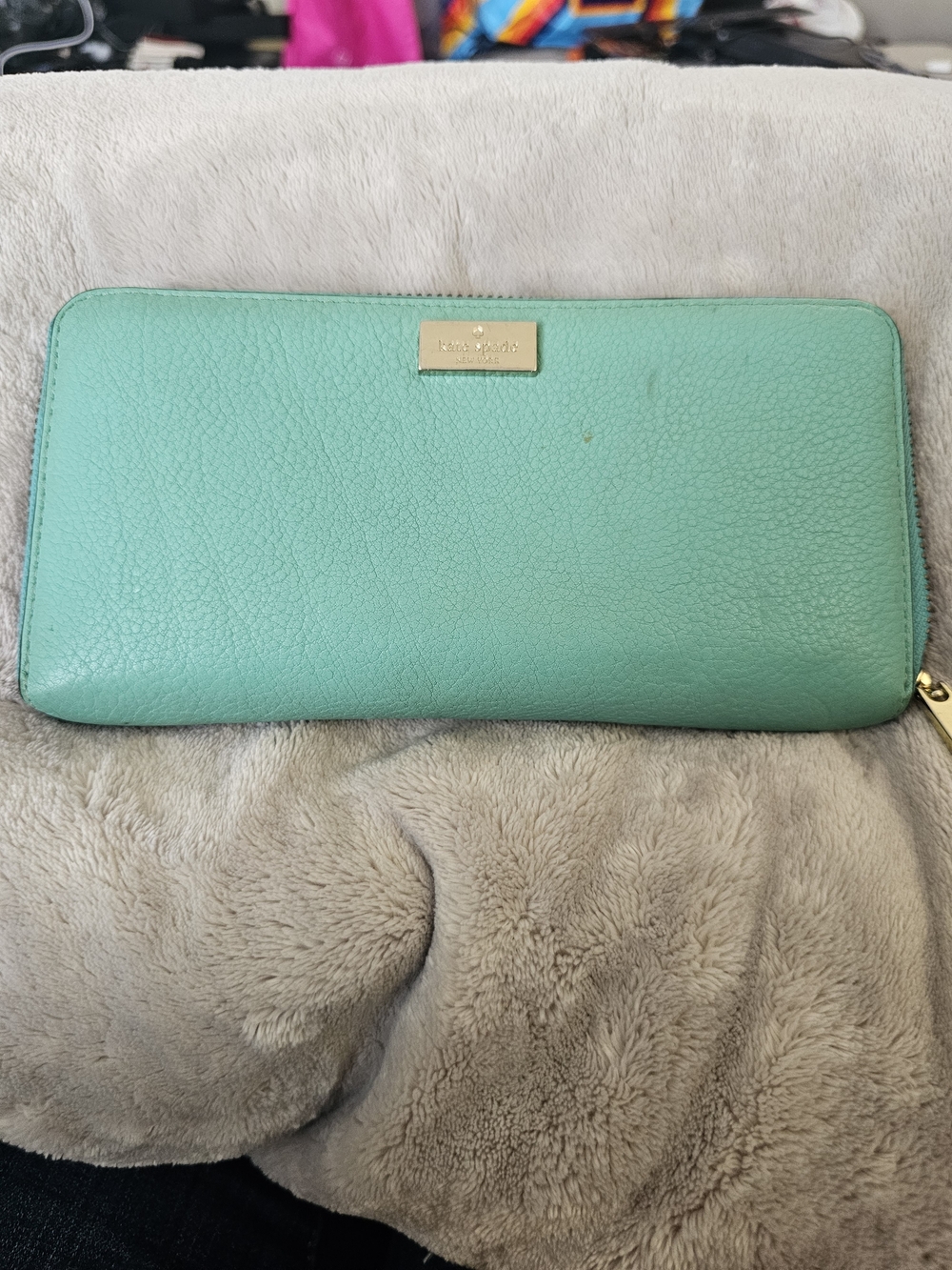 kate spade Mint Zip Around Leather Wallet